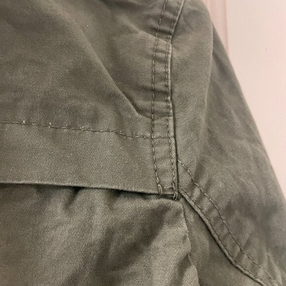Ambiance Hooded Utility Jacket, Size Small Olive Green Drawstring Waist - Picture 5 of 10